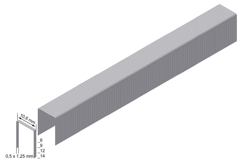 Grapas de 6mm en caja de 1200uds