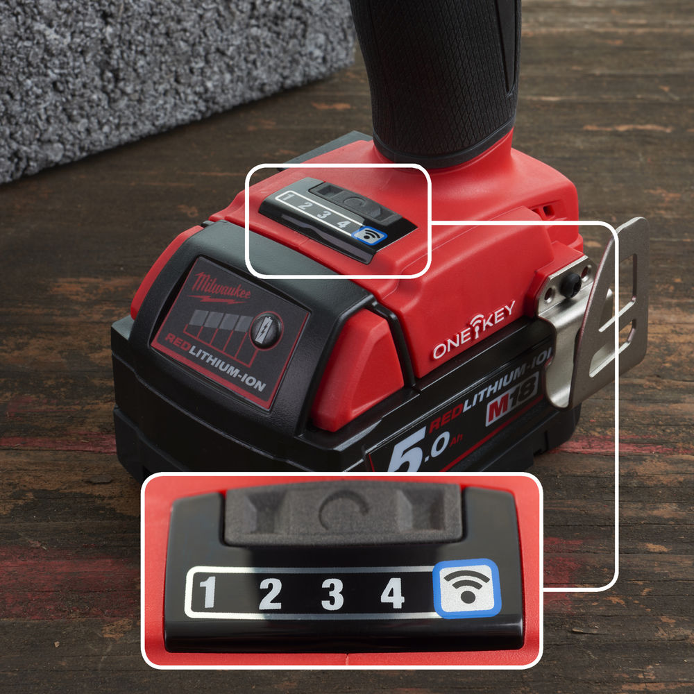 Llave impacto M18 FUEL ONEKEY sin escobillas, 1/2&quot; con anillo 300Nm; 4 modos, 5,0Ah con HD Box