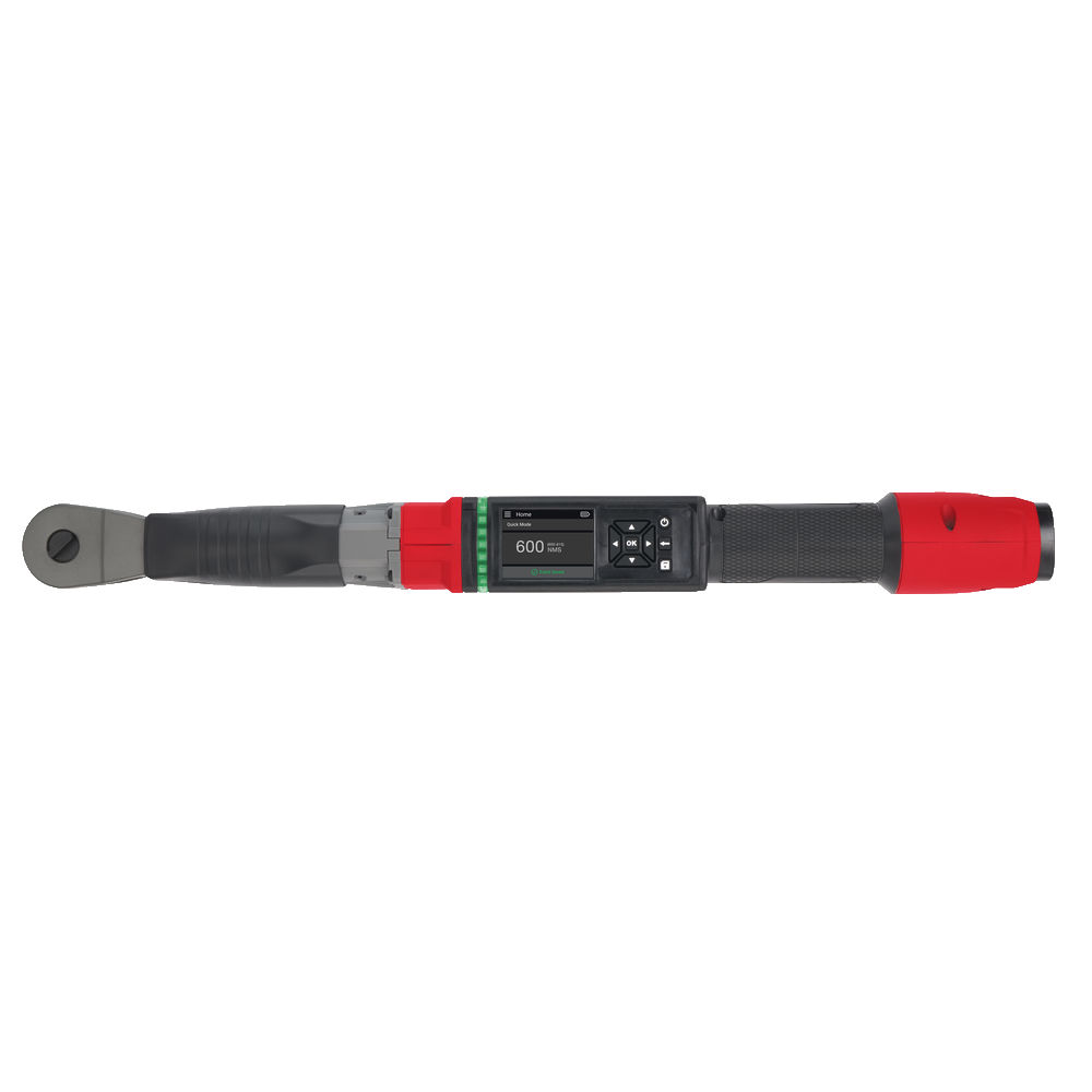 Llave de carraca dinamométrica M12 FUEL™ ONE-KEY™, recepción 1/2&quot;, rango de par 16,9-203,4Nm, exactitud apriete ±2%, exactitud desapriete ±3%. Se suministra con 1 batería M12B2 y cargador C12C, en kitbox