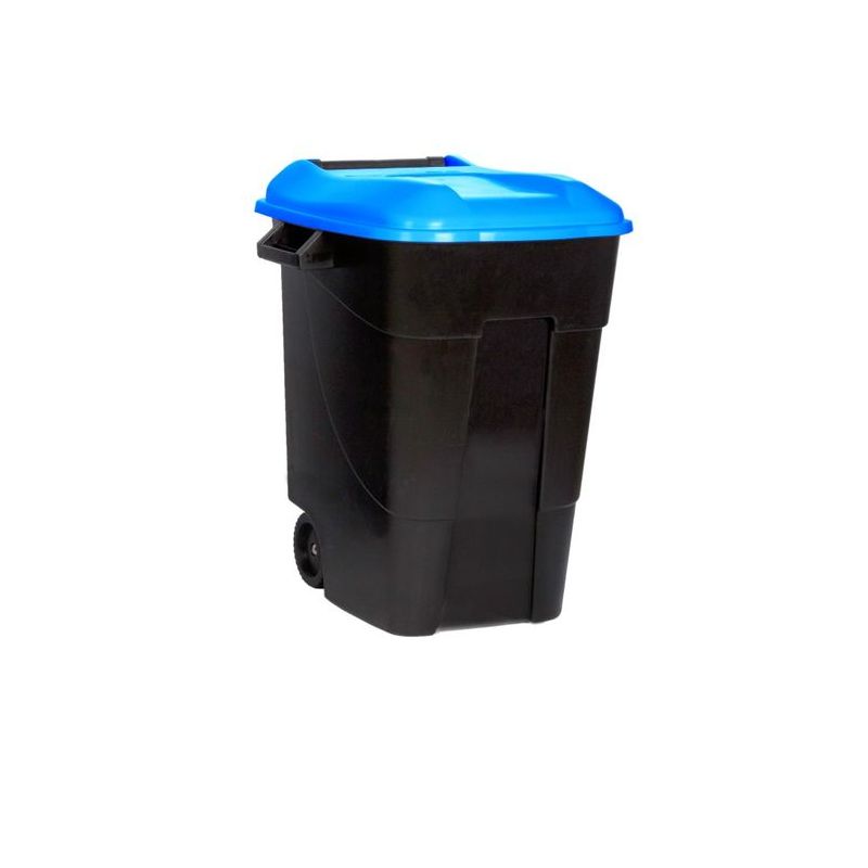 CONTENEDOR BAS. 100 LT C/RUED TAYG PL NEGRO TAPA AZUL TAPA 4