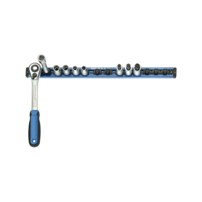 Regleta de               1/2&quot;para 16 llaves de vaso480 x 33 mm