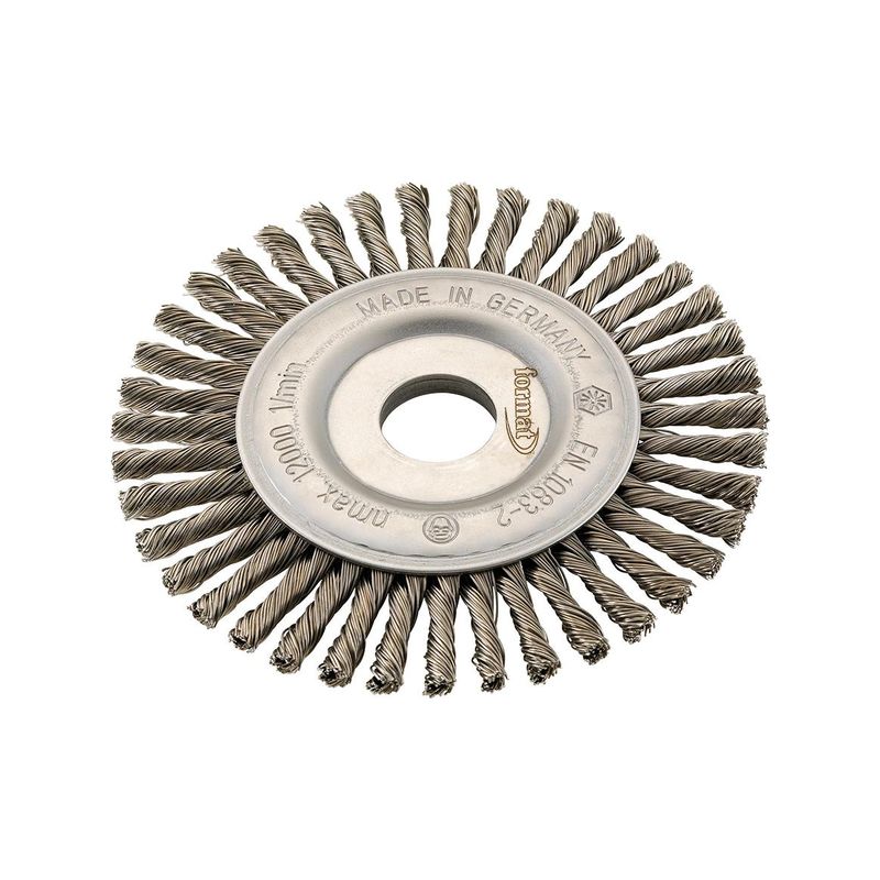 Cepillo Circ.,alam. acero115x6mm trenzado FORMAT