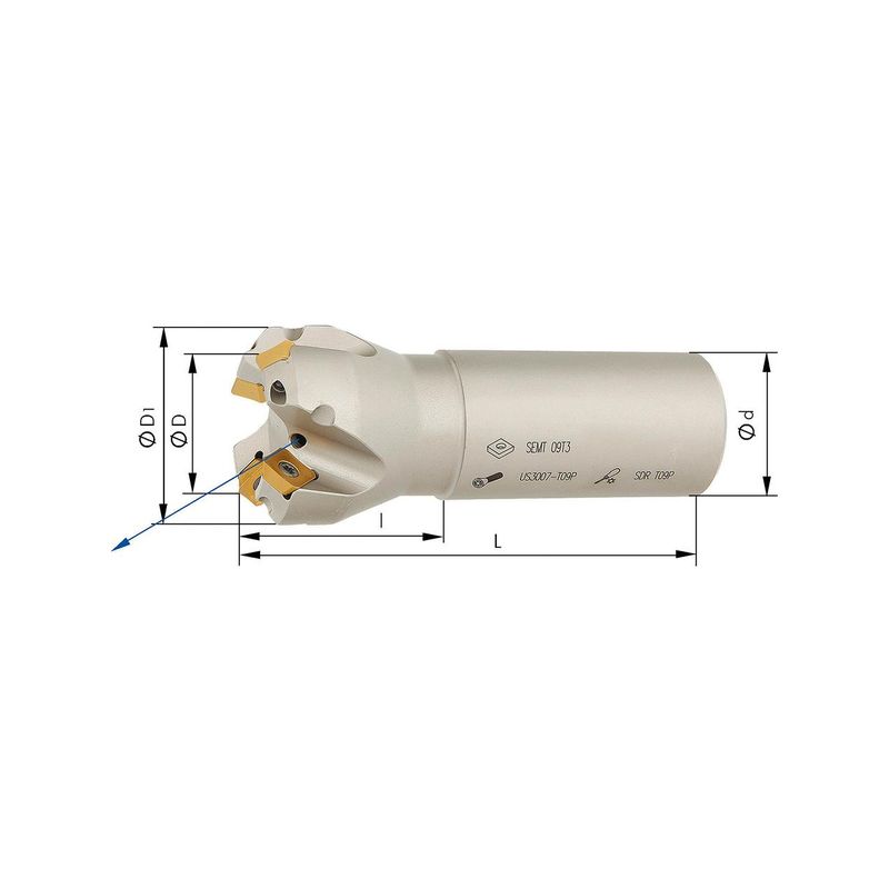 Fresa frontal 45 grados Z3 refrig. int. D25,0mm