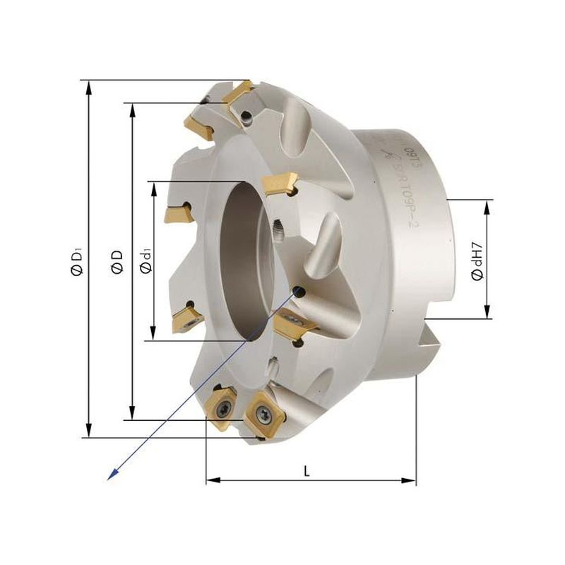 Fresa planear 45 grados Z8 refrig. int. D80,0mm