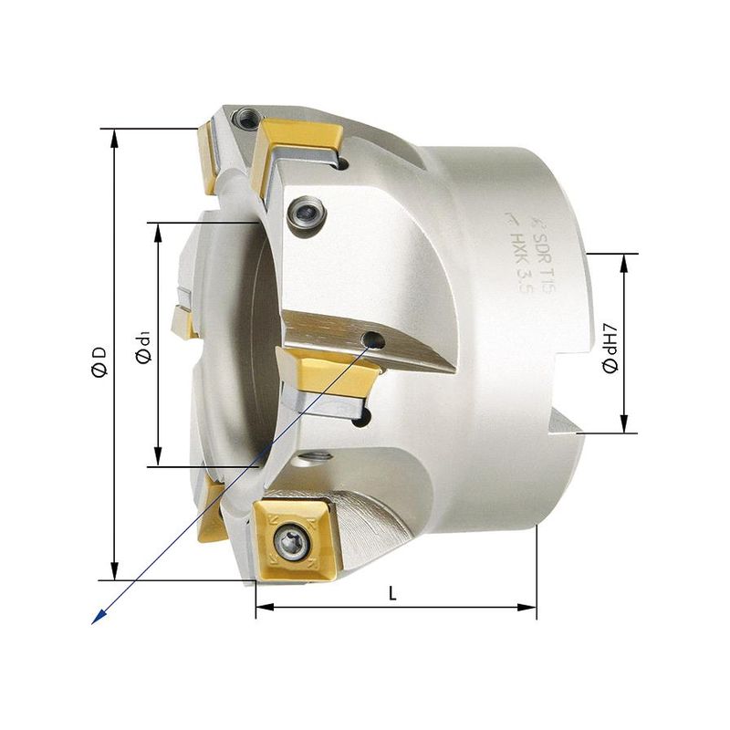 Portacuchillas ang. 90 Z6 refrigeracion internaD63mm para SDMT12