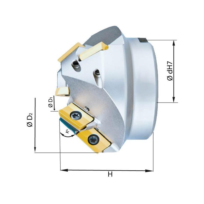 Fresa biselar 45 Z6 para XPHT16