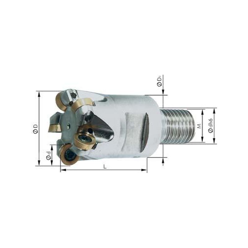 Fresa atornillable c/ AG Z2 refrigeracion internaM10 D20mm Z 2 para RD