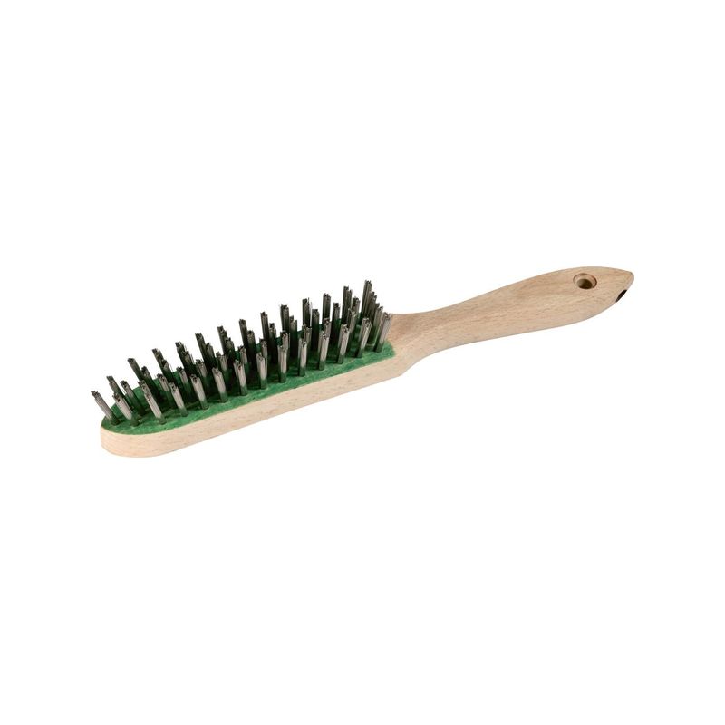 Cepillo mano alambre V4A liso 4 filas 0,3mmZEINTRA