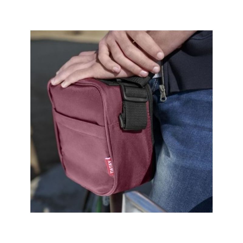BOLSA PORTA ALIMENTOS 4 HERMETICOS BURDEOS POLIE TATAY