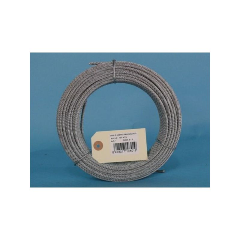 CABLE ACERO GALV 6X7+1 3MM CURSOL 100 MT
