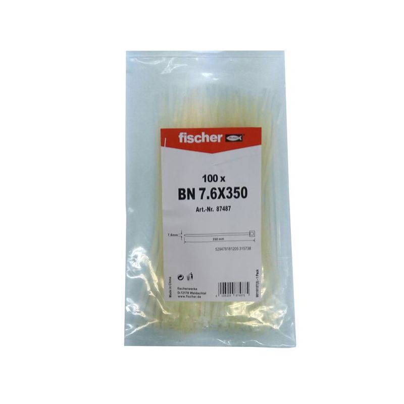 BRIDA 7,6X350MM NYL BL FISCHER 100 PZ