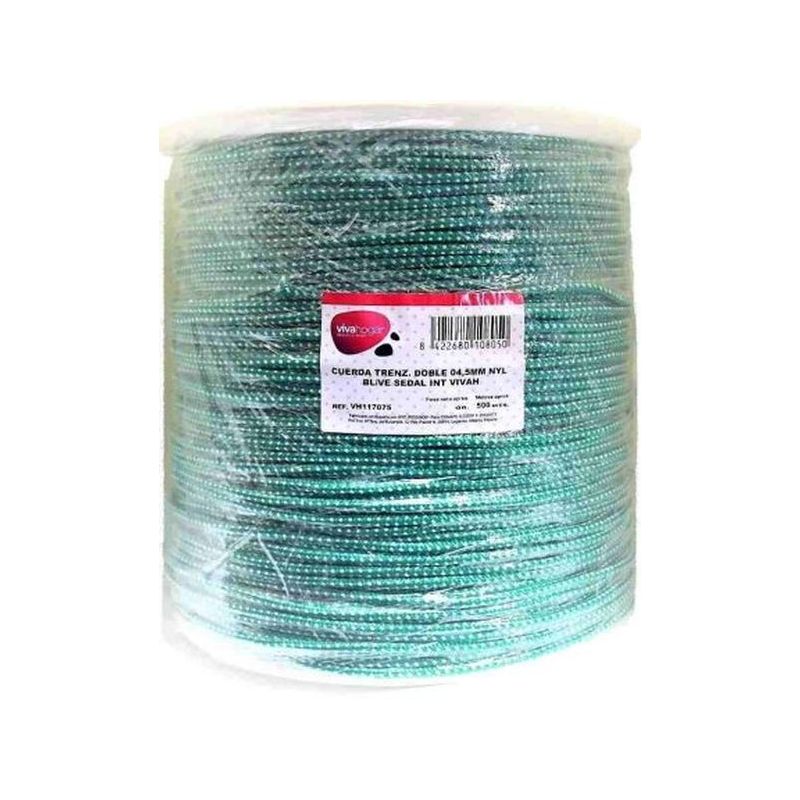 CUERDA TRENZ. DOBLE 04,5MM NYL BL/VE SEDAL INT VIVAHOGAR 500