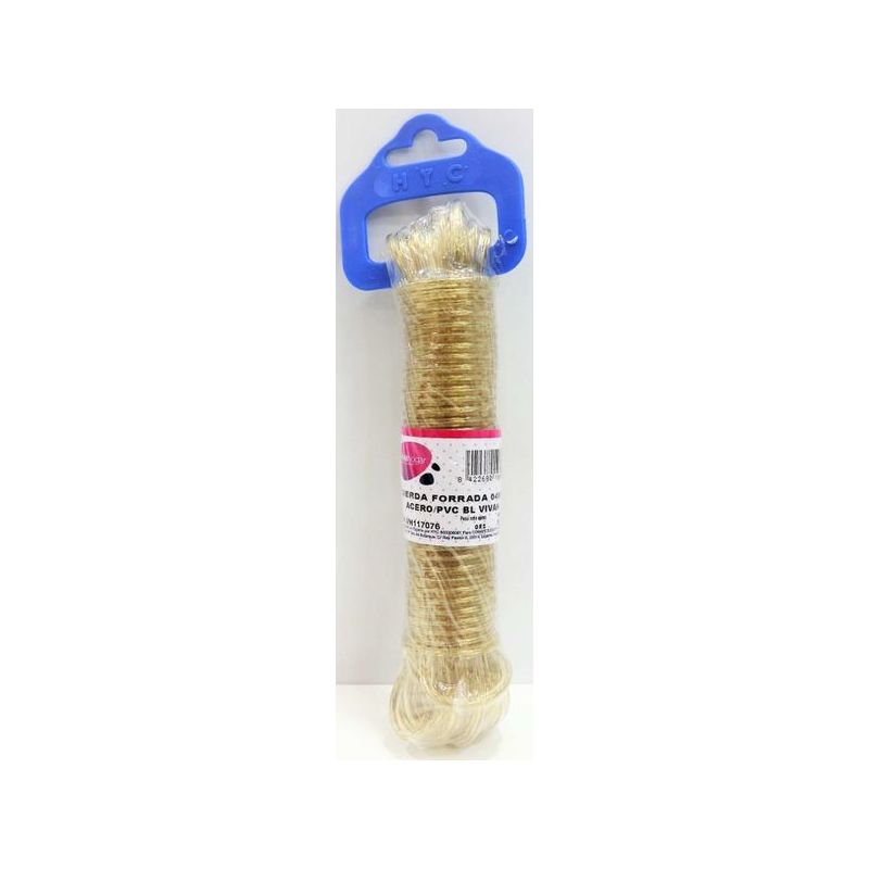 CUERDA FORRADA 04MM AC/PVC BL VIVAHOGAR 10 MT