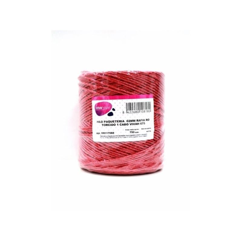 HILO PAQUETERIA 750GR 02MM RAFIA RO TORCIDO 1 CABO VIVAHOGAR