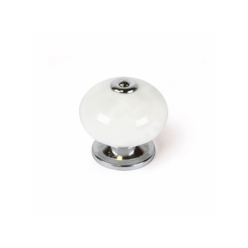 POMO MUEB 40MM PORCELANA/ACERO BL/CROMO BR REI