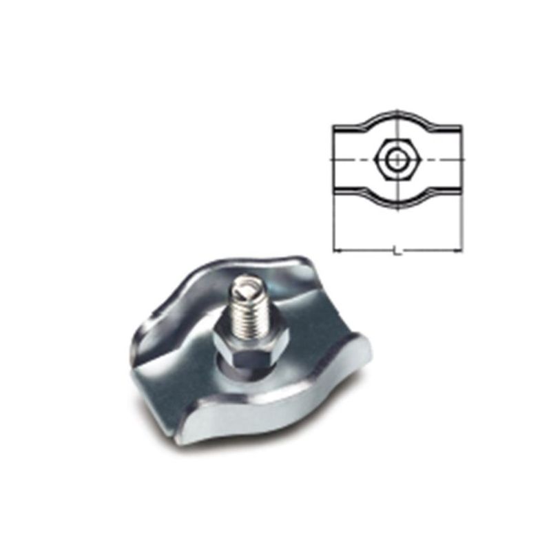 SUJETACABLE PLANO SIMPLE M02 ACERO CINC SPS202 DAMESA 100 PZ