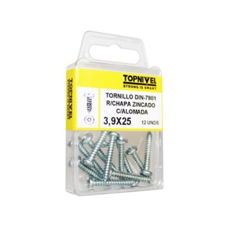TORNILLO ROSCA CHAPA 7981 03,9X25MM CINC NIVEL 12 PZ