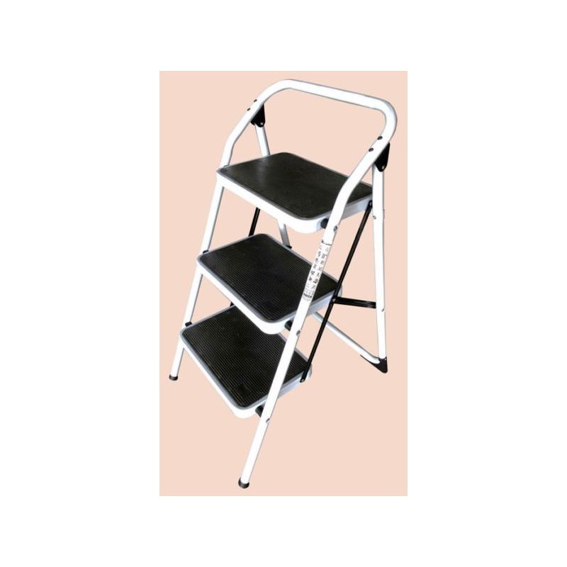 ESCALERA DOM TIJERA 0,730MT 3 PELDAÑOS ANCH ACERO BL HOMELUX