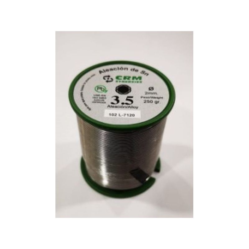 ESTAÑO SOLD PLATA 250GR-2MM 3,5% ALEACION 102 CRM 0