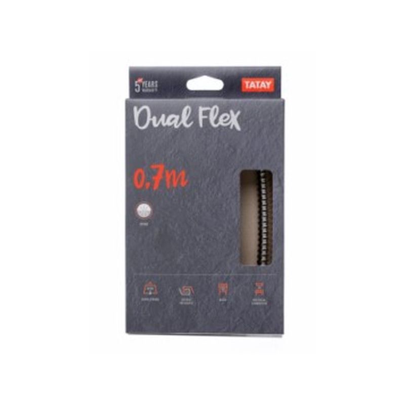 FLEXO BAÑO DUCHA 0,7MT DOBLE ENGATILLADO ACERO/LATON DUAL FL