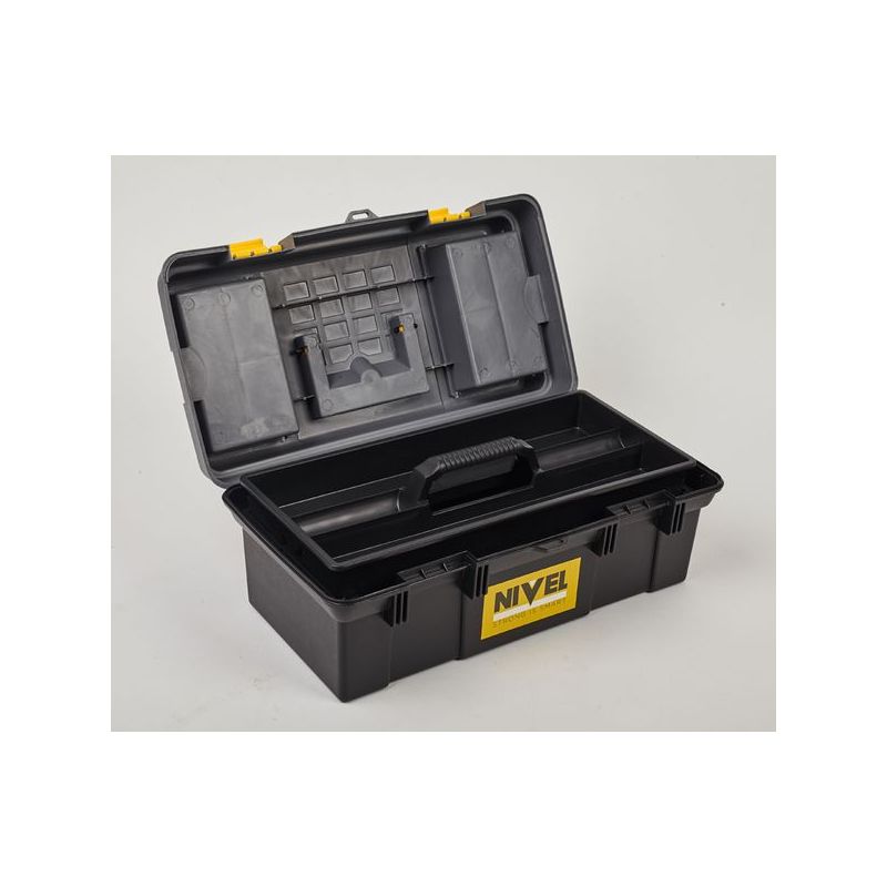 CAJA HERRAM 410X210X185CM BAND PP GR/NEG NIVEL