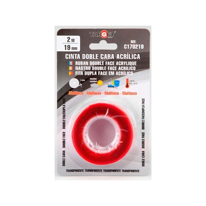 CINTA ADH 19MMx 2MT D/CARA MULTIUSO ACRIL TARGET