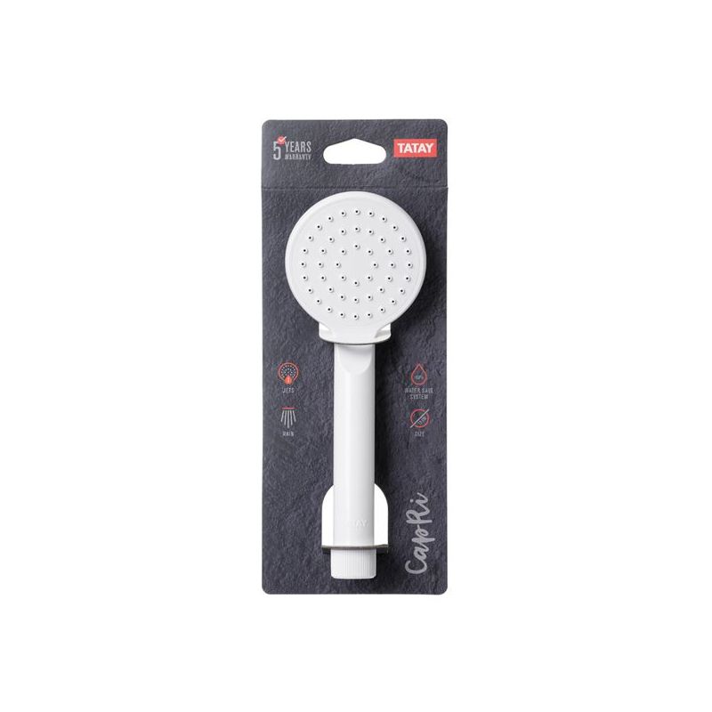 MANGO DUCHA 1 POSICION 7,5CM BL CAPRI TATAY 1 UD