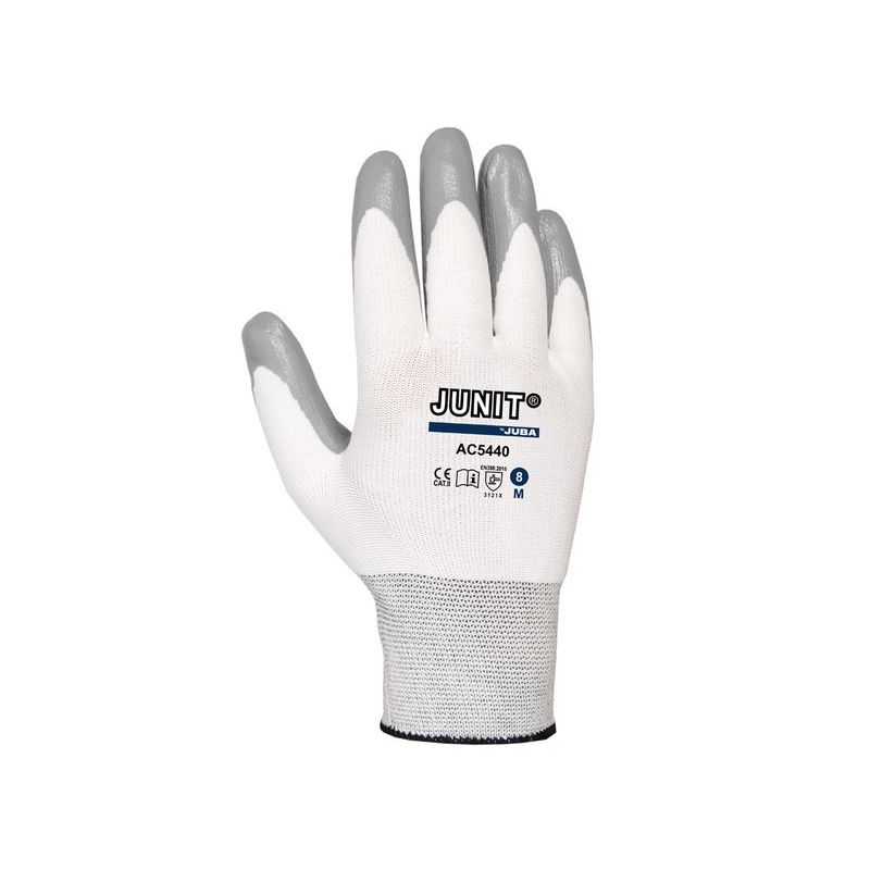 GUANTE CONST M07 P/NIT JUNIT NYL GRIS/BLANCO JUBA