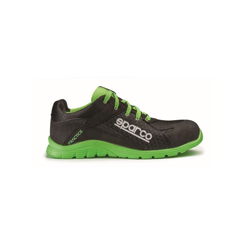 ZAPATO SEG T46 S1P PU-MD-SRC PRACTICE MALLA TRANS. NEGRA/VER