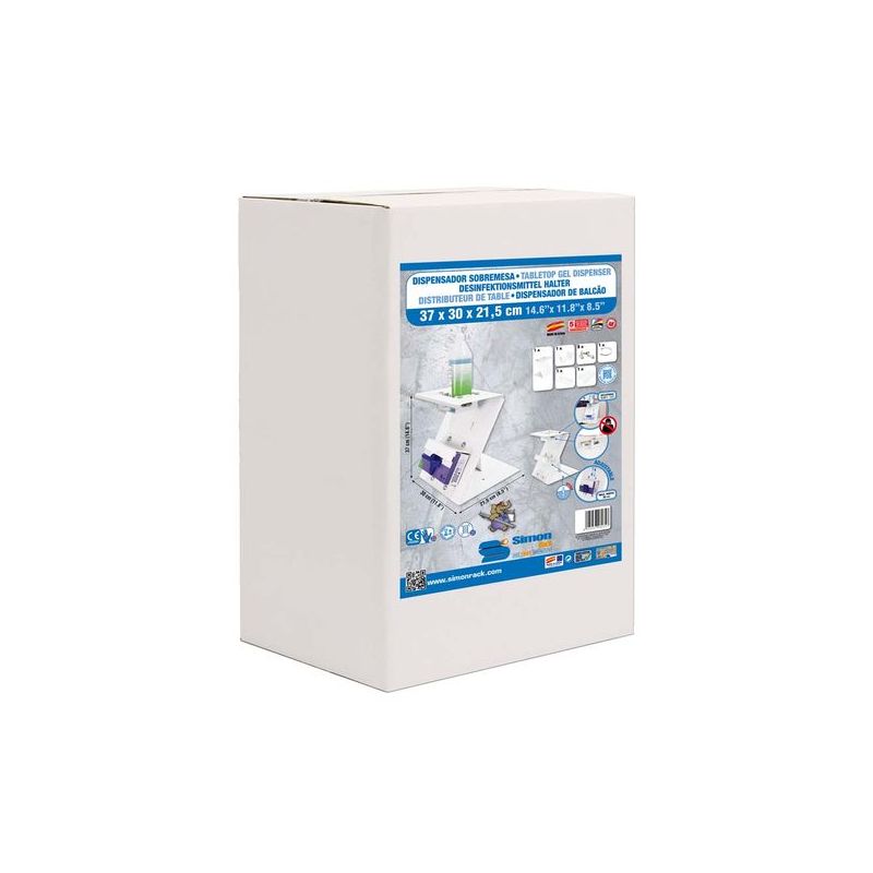 PEANA DISPENSADORA 360X300X210MM SOBREM GEL+GUANTES AC SIMON