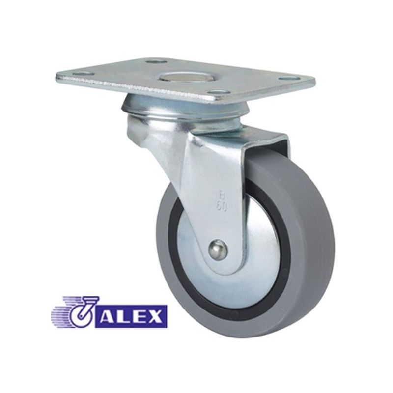 RUEDA GIR 060MM 1-0190 PL.070X055 025KG.LISO GOM N/G BD PGI
