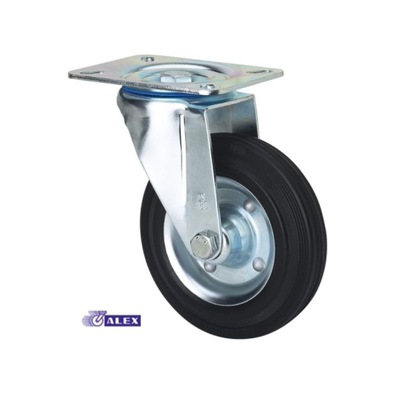 RUEDA GIR 080MM 2-0223 PL.105X080 080KG.ROD B/GOMA NEG ZV BS