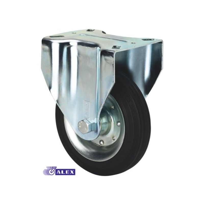 RUEDA FIJA 080MM 2-0224 PL.107X086 080KG.ROD B/GOMA NEG ZV B