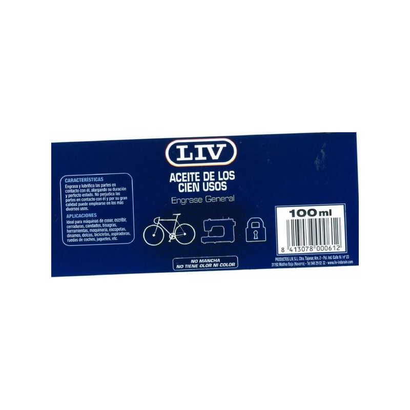ACEITE LUBRICANTE CIEN USOS LIV 100 ML