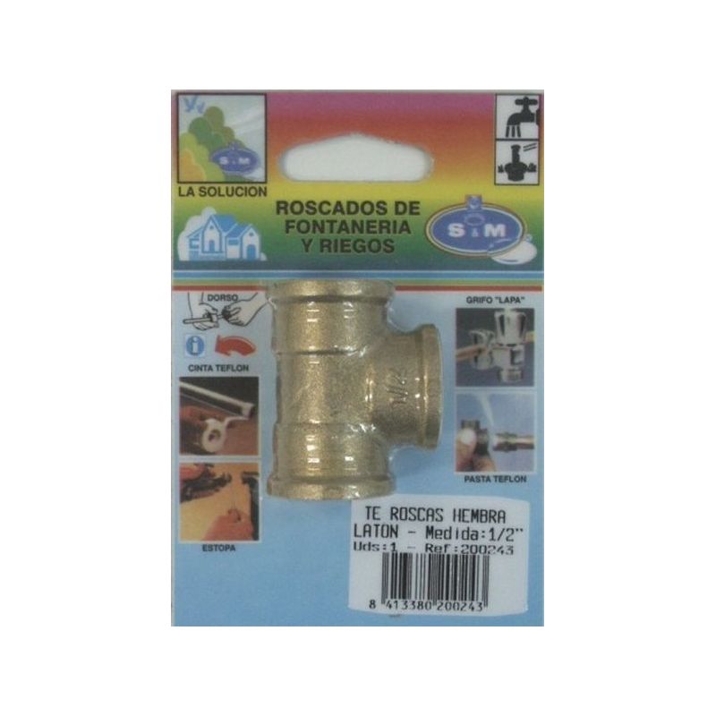 CONECTOR FONTAN EN T H-H-H 1/2&quot; LAT S&amp;M