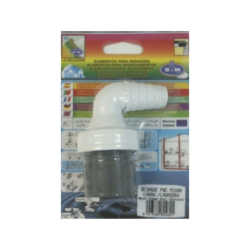 DESAGUE EVAC LAVADORA 40MM PVC BL S&amp;M