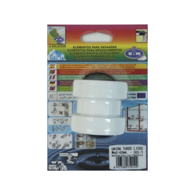 MANGUITO EVAC TUBO LISO 40MM PVC S&amp;M