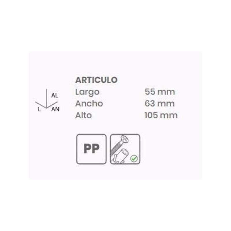 COLGADOR BAÑO MURAL 1 POMO PVC BL OLYMPIA TATAY