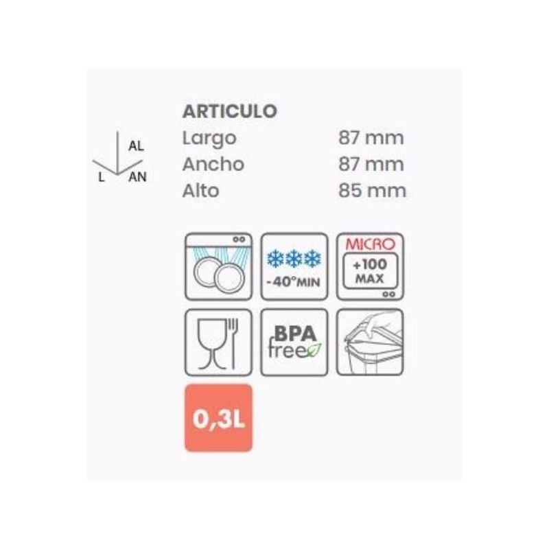 HERMETICO ALIMEN. RDO 0,3LT AZ PL TATAY