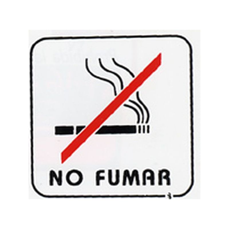 PLACA SEÑAL ADH 110X110MM NO FUMAR PICT. POLIEST BL SUPERL.
