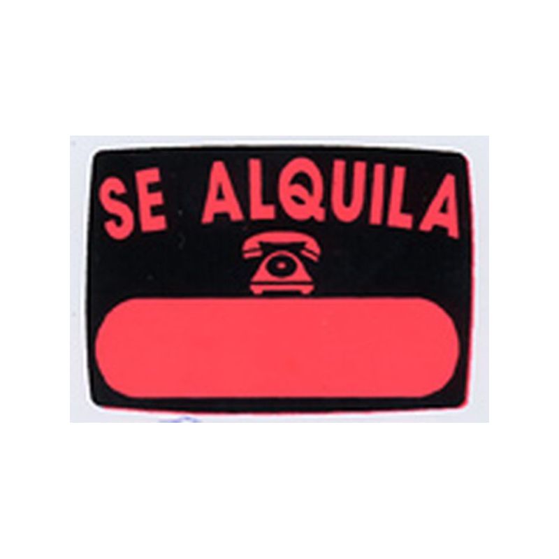 CARTEL SEÑAL 50X35CM SE ALQUILA RADIANTE GLASSPACK SUPERL.