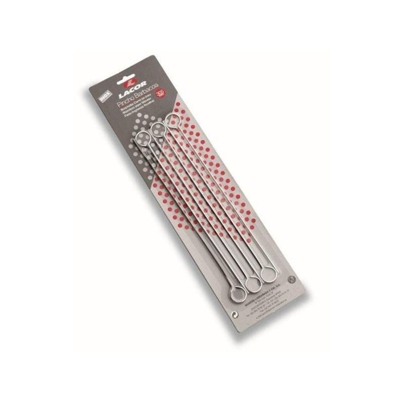 PINCHO COC 305MM BROCHETAS CDO. INOX LACOR 6 PZ