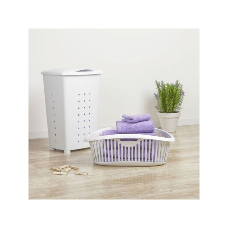 CESTO ORDEN ROPA 60LT RECT BL C/T MILLENIUM TATAY