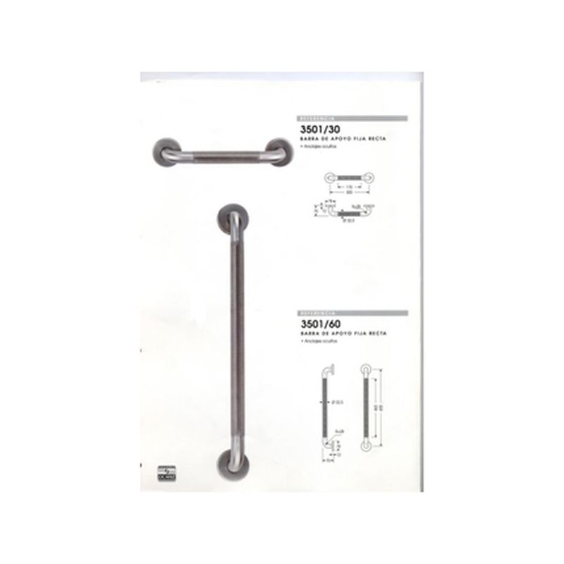 ASIDERO BAÑO ANTIDES. 60CM RECTO IN. INOX OCARIZ