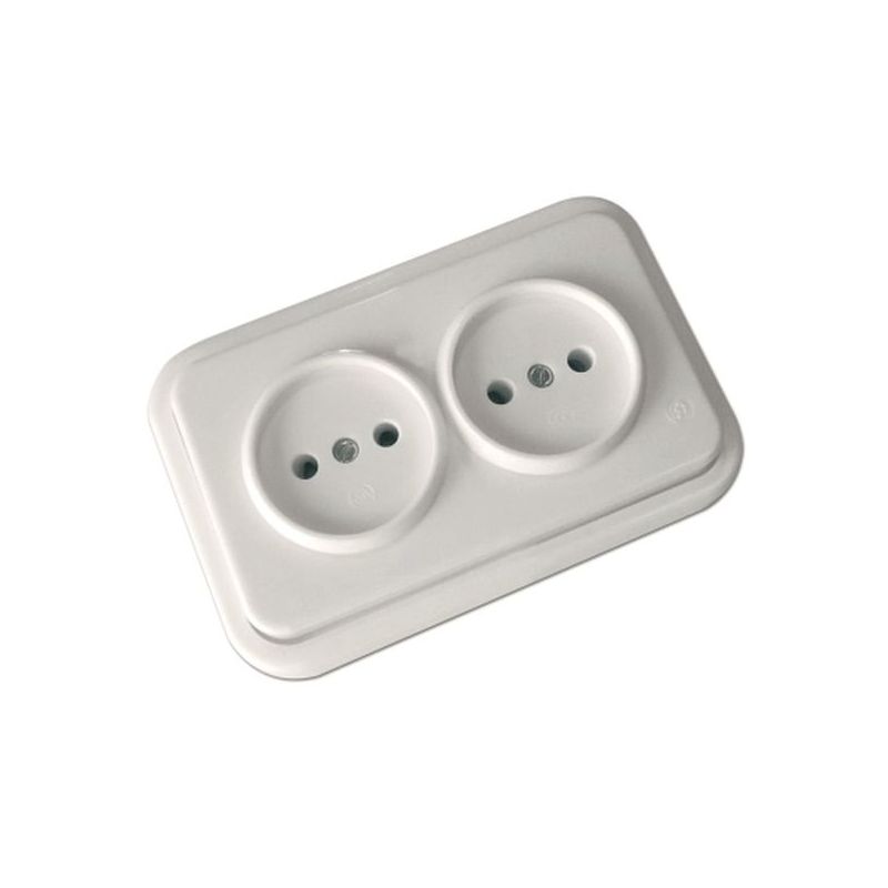 BASE ENCHUFE ELEC DOBLE SUP. BL KRISTAL 20.222.05.2 BF
