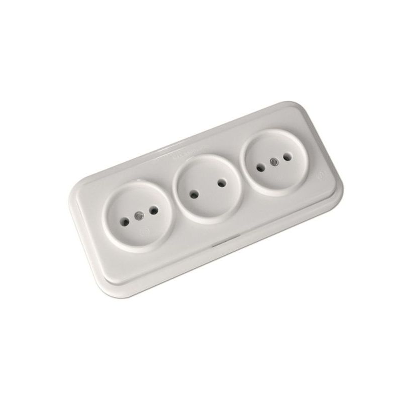 BASE ENCHUFE ELEC TRIP SUP. BL KRISTAL 20.223.05.2 BF