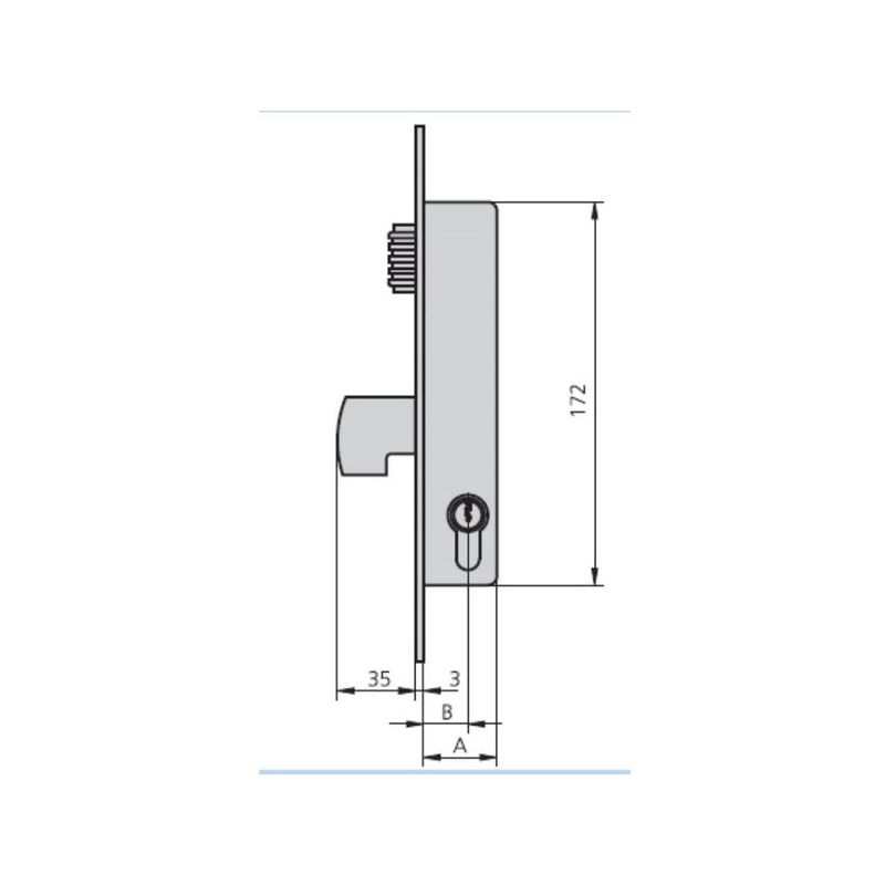 CERRADURA MET.EMB. 25X20MM 1990V20/0 NIQ ROD/GAN CVL