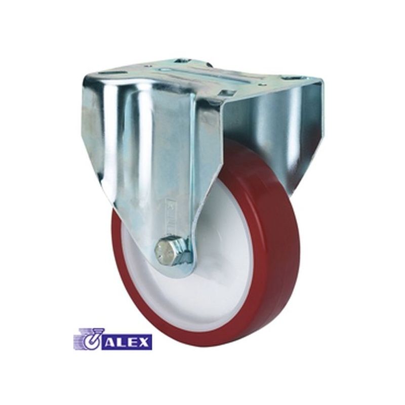 RUEDA FIJA 080MM 2-2360 PL.107X086 100KG PU B/R ZV POL ALEX