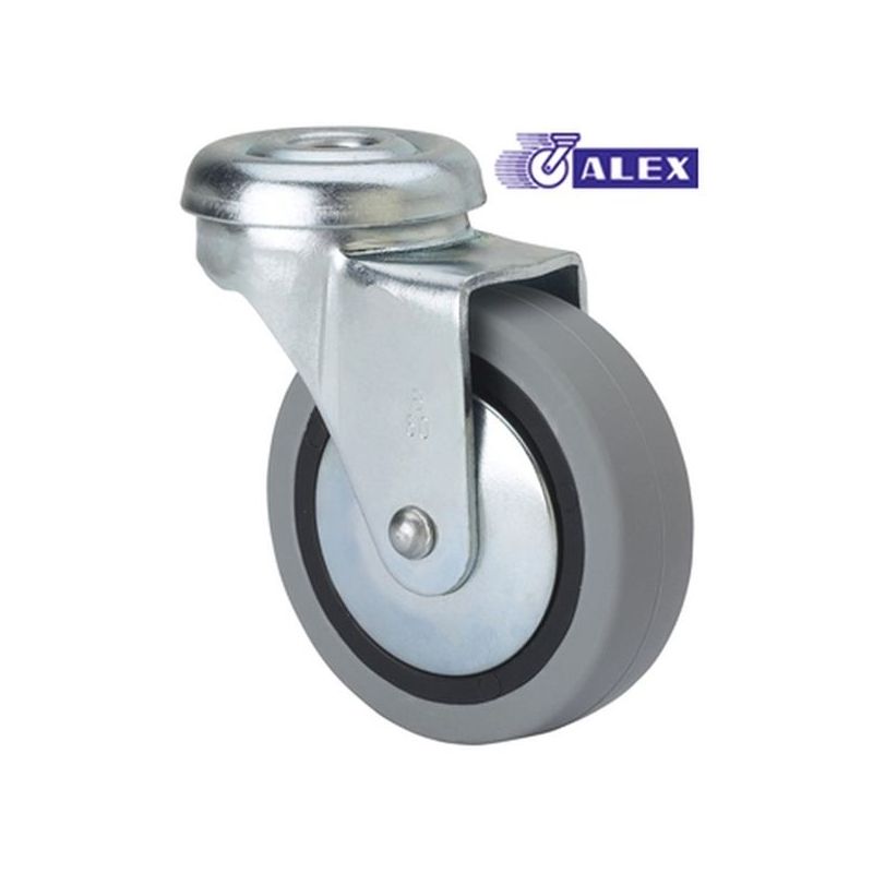 RUEDA GIR 030MM 1-0215 AG/PAS 015KG.LISO GOM N/G BD PGI ALEX
