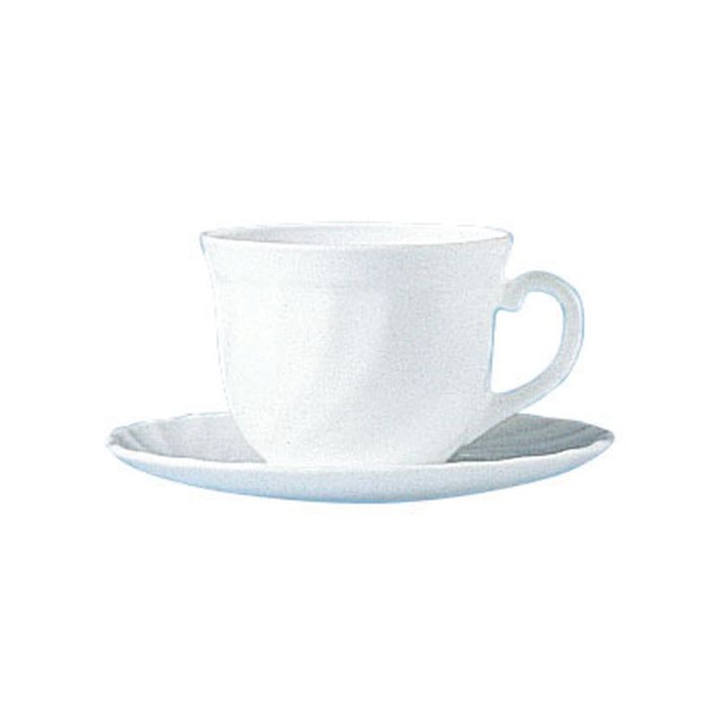 TAZA DESAYUNO C/PLATO 28CL VIDRIO BL TRIANON LUMINARC 4 PZ